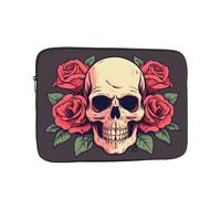BROLEO Day of The Dead Sugar Roses Skull Prints Portable Shockproof Laptop Sleeve Case 12 inch for Men and Women's Business Travel, School, and Office Daily Use