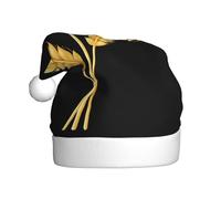 BROLEO Dazzling golden ears of wheat Printed Christmas Hat for Adult quality accessory soft, lightweight, and fluffy