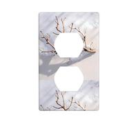 BROLEO Dead Branches on The Snow Printing Double Socket Wall Panel Decorative for Residential and Commercial Areas 4.5x2.76in