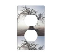 BROLEO Dead Trees Full of Spider webs Printing Double Socket Wall Panel Decorative for Residential and Commercial Areas 4.5x2.76in
