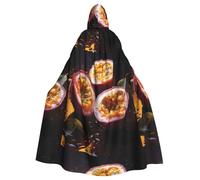 BROLEO Delicious Passion Fruit Prints Halloween Adult Hooded Cape Cloak No Zipper, Comfortable For Costume Parties