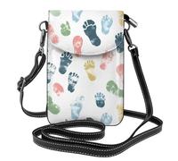 BROLEO Display Of Footprints Printing Small Leather Women'S Crossbody Flip Phone Bag, Waterproof And Durable