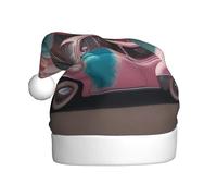 BROLEO Dreamy cotton candy car Printed Christmas Hat for Adult quality accessory soft, lightweight, and fluffy