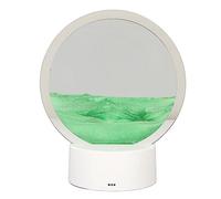 BROLEO Dynamic Sand Picture, Night Light Moving Sand Art Round Frame Transparent Glass for Office (Green), BROLEOzogrsw0hb8-12