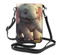 BROLEO Elephant And Piggie Printing Small Leather Women'S Crossbody Flip Phone Bag, Waterproof And Durable