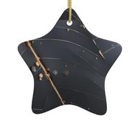 BROLEO Enchanted Plant Leaves Prints Holiday indoor Christmas decoration pentagram ceramic durable party gift