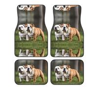BROLEO English Bulldogs Picture Quality car mats Set of 4 - All Cars - Easy to Clean - Enhance Interior, Protect cars