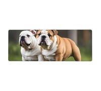BROLEO English Bulldogs Printing Extra Large Mouse Pad, Computer Office Anti Slip Gaming Keyboard Thickened Version 12x31.5in