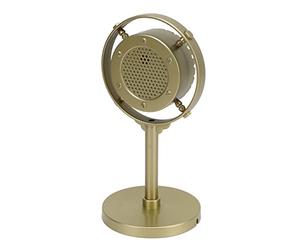 BROLEO Fake Microphone Model, Classic Plastic Exquisite Craftsmanship Retro Microphone Prop Old Style for Costume Parties (Gold)