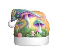 BROLEO Fantasy Mushroom Printed Christmas Hat for Adult quality accessory soft, lightweight, and fluffy