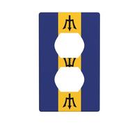 BROLEO Flag of Barbados Printing Double Socket Wall Panel Decorative is Durable and Suitable for Socket Light Switch Accessories 4.5x2.76in