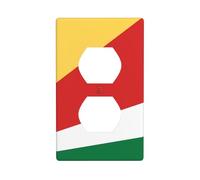 BROLEO Flag of Seychelles Printing Double Socket Wall Panel Decorative for Residential and Commercial Areas 4.5x2.76in