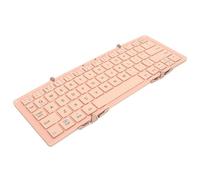 BROLEO Foldable Keyboard, Tri Folding Portable Wireless Folding Keyboard Compact for Wireless External Laptops (Pink)