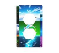 BROLEO Four Elements Printing Double Socket Wall Panel Decorative is Durable and Suitable for Socket Light Switch Accessories 4.5x2.76in