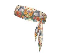 BROLEO Funny Cats Birds and Flowers printing Sports headscarf, sweat absorbing and breathable, motion headband, double-sided kerchief