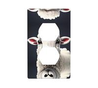 BROLEO Funny Naughty Sheep Tongue Cute Animal Printing Double Socket Wall Panel Decorative for Residential and Commercial Areas 4.5x2.76in