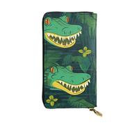 BROLEO Gator Lurking Green Picture Leather Long Clutch Wallet for Fashionable Girls and Women - Durable, Stylish, and Functional