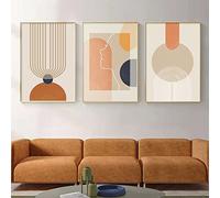 BROLEO Geometric Abstract Line Woman Poster Orange Colorful Canvas Painting Boho Wall Art Print Picture For Living Room Decoration