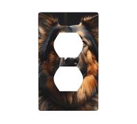 BROLEO German Shepherd Printing Double Socket Wall Panel Decorative for Residential and Commercial Areas 4.5x2.76in