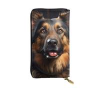 BROLEO German Shepherd Prints Leather Long Clutch Wallet for Fashionable Girls and Women - Durable, Stylish, and Functional