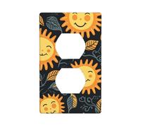 BROLEO goodlooking Hello Sunshine Printing Double Socket Wall Panel Decorative is Durable and Suitable for Socket Light Switch Accessories 4.5x2.76in