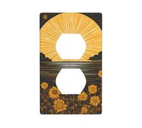 BROLEO Goodlooking Hello Sunshine Printing Double Socket Wall Panel Electrical Socket Cover Plate is Shatter Resistant and Durable 4.5x2.76in