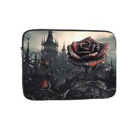 BROLEO Gothic Rose Prints Portable Shockproof Laptop Sleeve Case 12 inch for Men and Women's Business Travel, School, and Office Daily Use