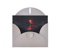 BROLEO Gray Greeting Card A glowing volcano Prints Perfect for Valentine's Day, Wedding Anniversary & Party Invitations