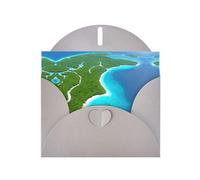 BROLEO Gray Greeting Card An island in the ocean Prints Perfect for Valentine's Day, Wedding Anniversary & Party Invitations