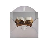 BROLEO Gray Greeting Card An open book. Prints Perfect for Valentine's Day, Wedding Anniversary & Party Invitations