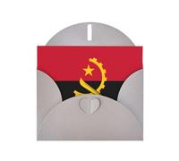 BROLEO Gray Greeting Card Angola Flag Prints Perfect for Valentine's Day, Wedding Anniversary & Party Invitations