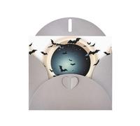 BROLEO Gray Greeting Card Bats in a black hole Prints Perfect for Valentine's Day, Wedding Anniversary & Party Invitations