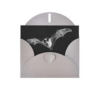 BROLEO Gray Greeting Card Bats in the Sky Picture for Christmas, Children's Birthday, Valentine's Day, and Party Invitation