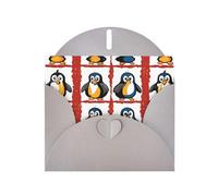 BROLEO Gray Greeting Card Cartoon penguin Prints Perfect for Valentine's Day, Wedding Anniversary & Party Invitations