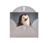 BROLEO Gray Greeting Card Cookie penguin Prints Perfect for Valentine's Day, Wedding Anniversary & Party Invitations