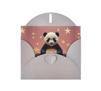 BROLEO Gray Greeting Card Cute panda star Prints Perfect for Valentine's Day, Wedding Anniversary & Party Invitations