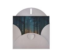 BROLEO Gray Greeting Card Fireflies in the Forest Prints Perfect for Valentine's Day, Wedding Anniversary & Party Invitations