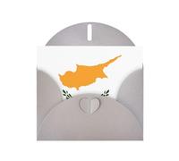 BROLEO Gray Greeting Card Flag of Cyprus Prints Perfect for Valentine's Day, Wedding Anniversary & Party Invitations