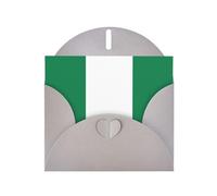 BROLEO Gray Greeting Card Flag of Nigeria Prints Perfect for Valentine's Day, Wedding Anniversary & Party Invitations