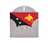 BROLEO Gray Greeting Card Flag of Papua New Guinea Prints Perfect for Valentine's Day, Wedding Anniversary & Party Invitations