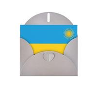 BROLEO Gray Greeting Card Flag of Rwanda Picture for Christmas, Children's Birthday, Valentine's Day, and Party Invitation