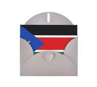 BROLEO Gray Greeting Card Flag of South Sudan Prints Perfect for Valentine's Day, Wedding Anniversary & Party Invitations