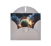 BROLEO Gray Greeting Card Lightning Fever Tennis Prints Perfect for Valentine's Day, Wedding Anniversary & Party Invitations