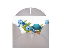 BROLEO Gray Greeting Card Little blue turtle in the ocean Prints Perfect for Valentine's Day, Wedding Anniversary & Party Invitations