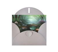 BROLEO Gray Greeting Card Little Bridge in the East Prints Perfect for Valentine's Day, Wedding Anniversary & Party Invitations