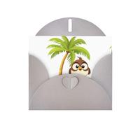BROLEO Gray Greeting Card Little sparrow on the coconut tree Prints Perfect for Valentine's Day, Wedding Anniversary & Party Invitations