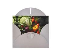BROLEO Gray Greeting Card Lots of fresh vegetables Prints Perfect for Valentine's Day, Wedding Anniversary & Party Invitations