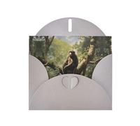 BROLEO Gray Greeting Card Monkey sitting on a tree Picture for Christmas, Children's Birthday, Valentine's Day, and Party Invitation