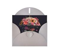 BROLEO Gray Greeting Card Petals on an umbrella Prints Perfect for Valentine's Day, Wedding Anniversary & Party Invitations