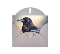 BROLEO Gray Greeting Card Ravens Picture for Christmas, Children's Birthday, Valentine's Day, and Party Invitation